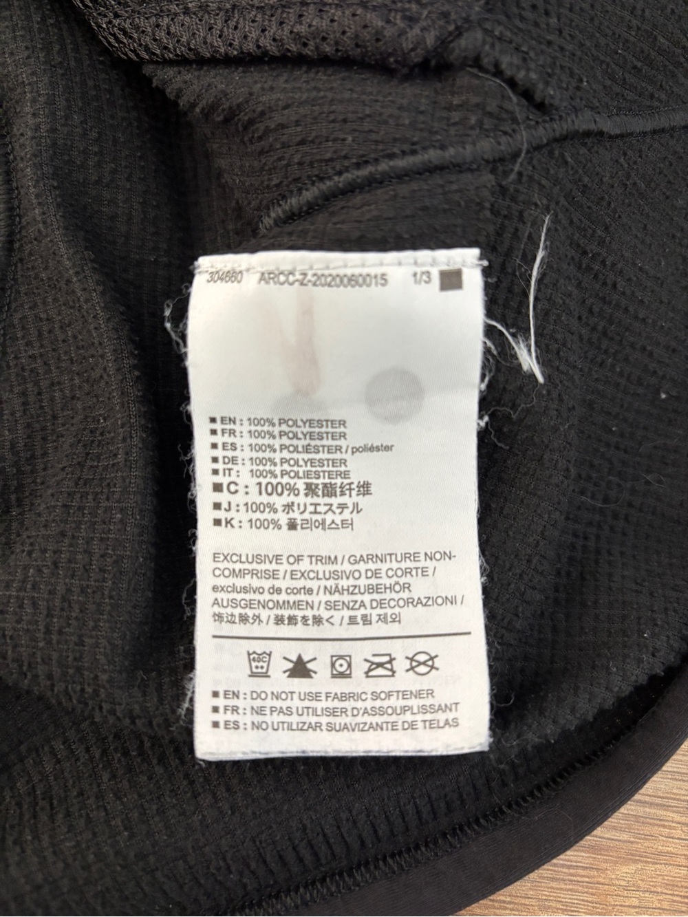 Arc'teryx Delta LT Full Zip Fleece Jacket Mid Layer Lightweight Black - Picture 4 of 8